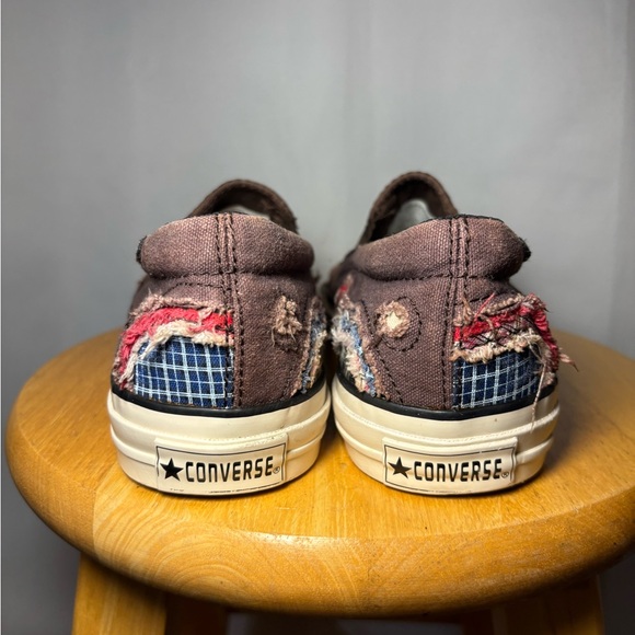 Converse Distressed Patchwork Slip-On Sneakers Y2K Grunge Aesthetic Women’s 8.5 - Picture 6 of 9